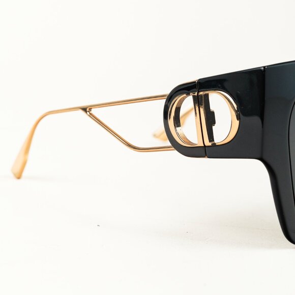 Christian Dior 30Montaigne 1 Black & Gold-Tone Square Sunglasses - Picture 6 of 11